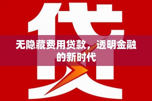 鄱阳无隐藏费用贷款，透明金融的新时代