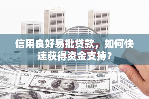 鄱阳信用良好易批贷款，如何快速获得资金支持？