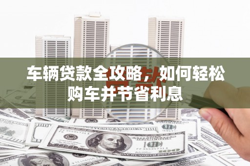 鄱阳车辆贷款全攻略，如何轻松购车并节省利息