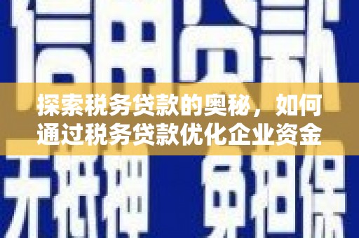 鄱阳探索税务贷款的奥秘，如何通过税务贷款优化企业资金流