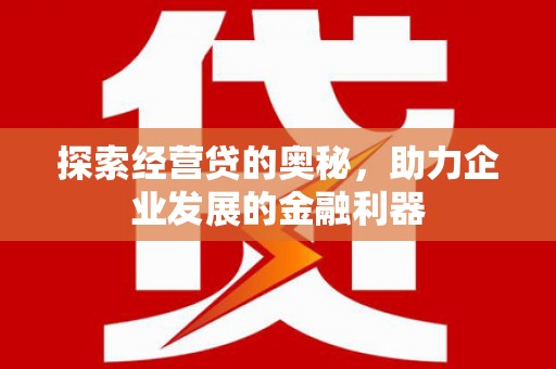 鄱阳探索经营贷的奥秘，助力企业发展的金融利器