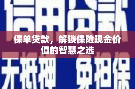 鄱阳保单贷款，解锁保险现金价值的智慧之选