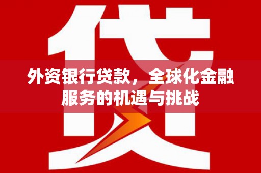 鄱阳外资银行贷款，全球化金融服务的机遇与挑战