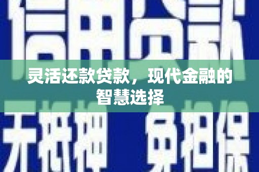鄱阳灵活还款贷款，现代金融的智慧选择