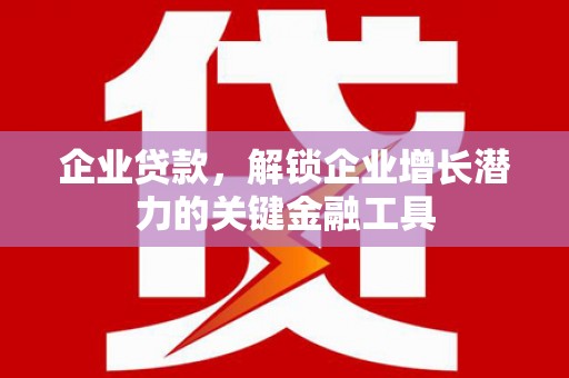 鄱阳企业贷款，解锁企业增长潜力的关键金融工具