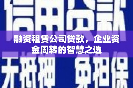 鄱阳融资租赁公司贷款，企业资金周转的智慧之选