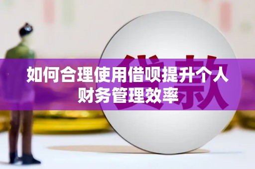 鄱阳如何合理使用借呗提升个人财务管理效率