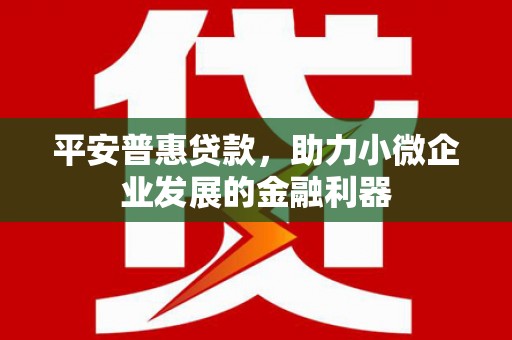 鄱阳平安普惠贷款，助力小微企业发展的金融利器