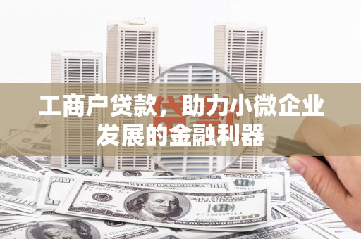 鄱阳工商户贷款，助力小微企业发展的金融利器