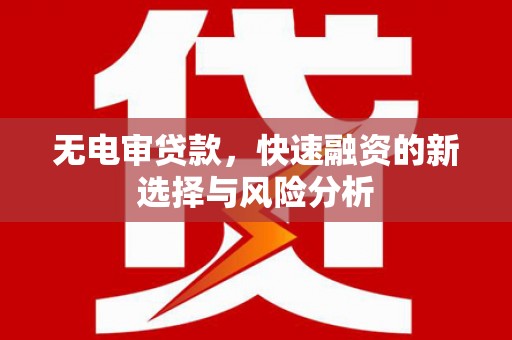 鄱阳无电审贷款，快速融资的新选择与风险分析