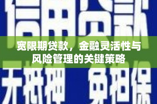 鄱阳宽限期贷款，金融灵活性与风险管理的关键策略