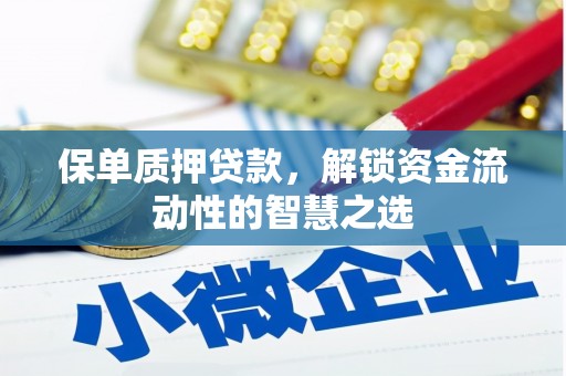 鄱阳保单质押贷款，解锁资金流动性的智慧之选