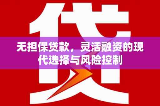 鄱阳无担保贷款，灵活融资的现代选择与风险控制
