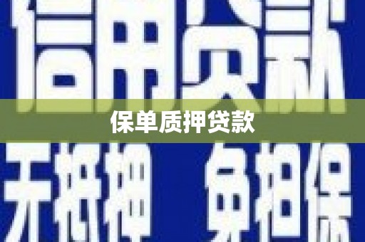 鄱阳保单质押贷款