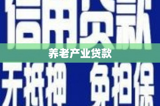 鄱阳养老产业贷款